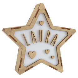 Lámpara Estrella Personalizada Corazones